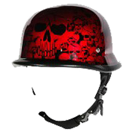 H82 Novelty German Burgundy Skull Graveyard - Non DOT | German Novelty