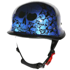 H83 Novelty German Blue Skull Graveyard - Non DOT | German Novelty
