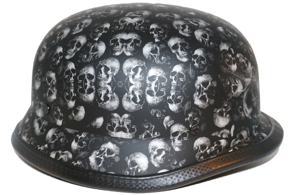 H80 Novelty German Grey Skull Flat Black - Non DOT | German Novelty
