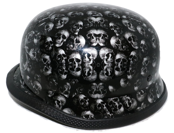 H81 Novelty German Grey Skull Gloss Black - Non DOT | German Novelty