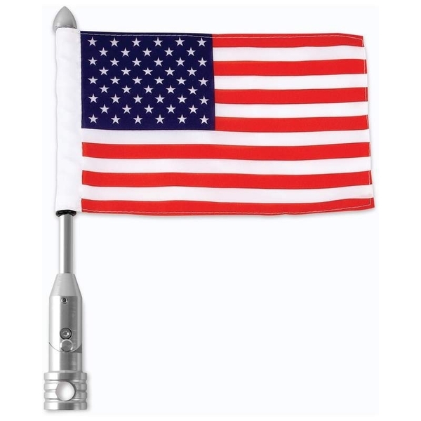 BKFLGPL18 MC 18IN Flagpole + USA Flag | Motorcycle Mounts