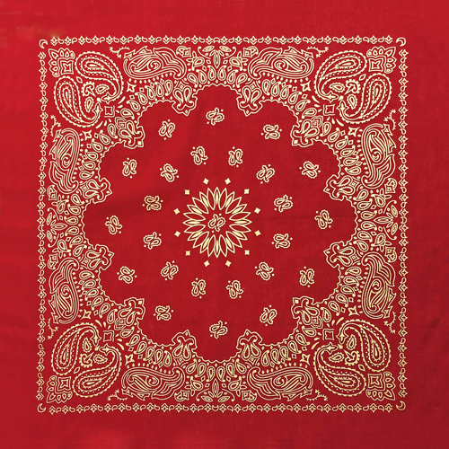 BD2519 Red Metalic Paisley | Bandanas