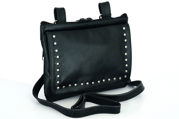 Wholesale Leather Tool Bags | DS5602S Two Strap Tool Bag w/ Studs