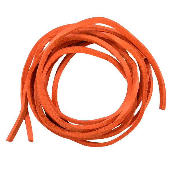 SLORANGE 6' Feet Leather Laces - Orange | Leather Laces
