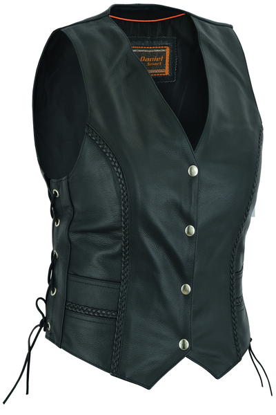 DS222 Women's Braided Vest | Women's Leather Vests