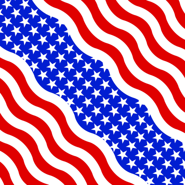 B005- Bandanna Wavy American Flag | Bandanas