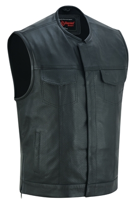 DS183 Mens Premium Perforated Single Back Panel Concealment Vest W/O Collar