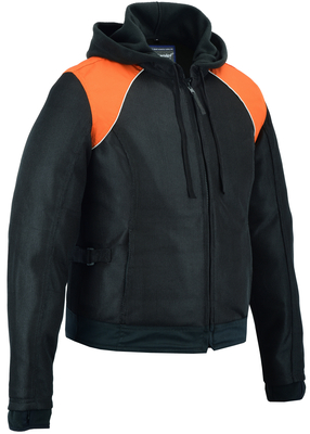 DS827 Womens Mesh 3-in-1 Riding Jacket (Black/Orange)