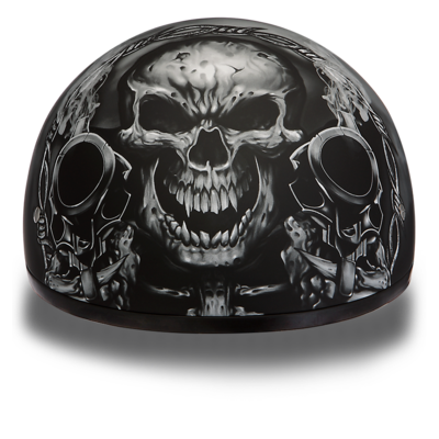 D6-G D.O.T. DAYTONA SKULL CAP - W/ GUNS