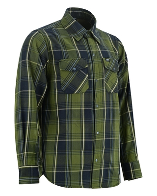 Olive Essence Mens Green Flannel Shirt