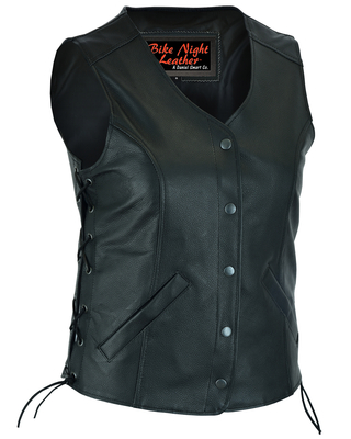DS206 Womens Stylish Longer Body ¾ Vest  Side Laces